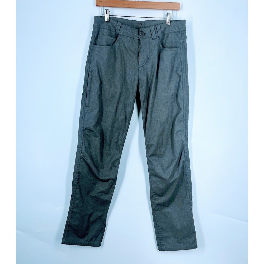 Nau Mens Size 30 Grey Organic Cotton Blend Straight Leg Outdoor Pants RN119269